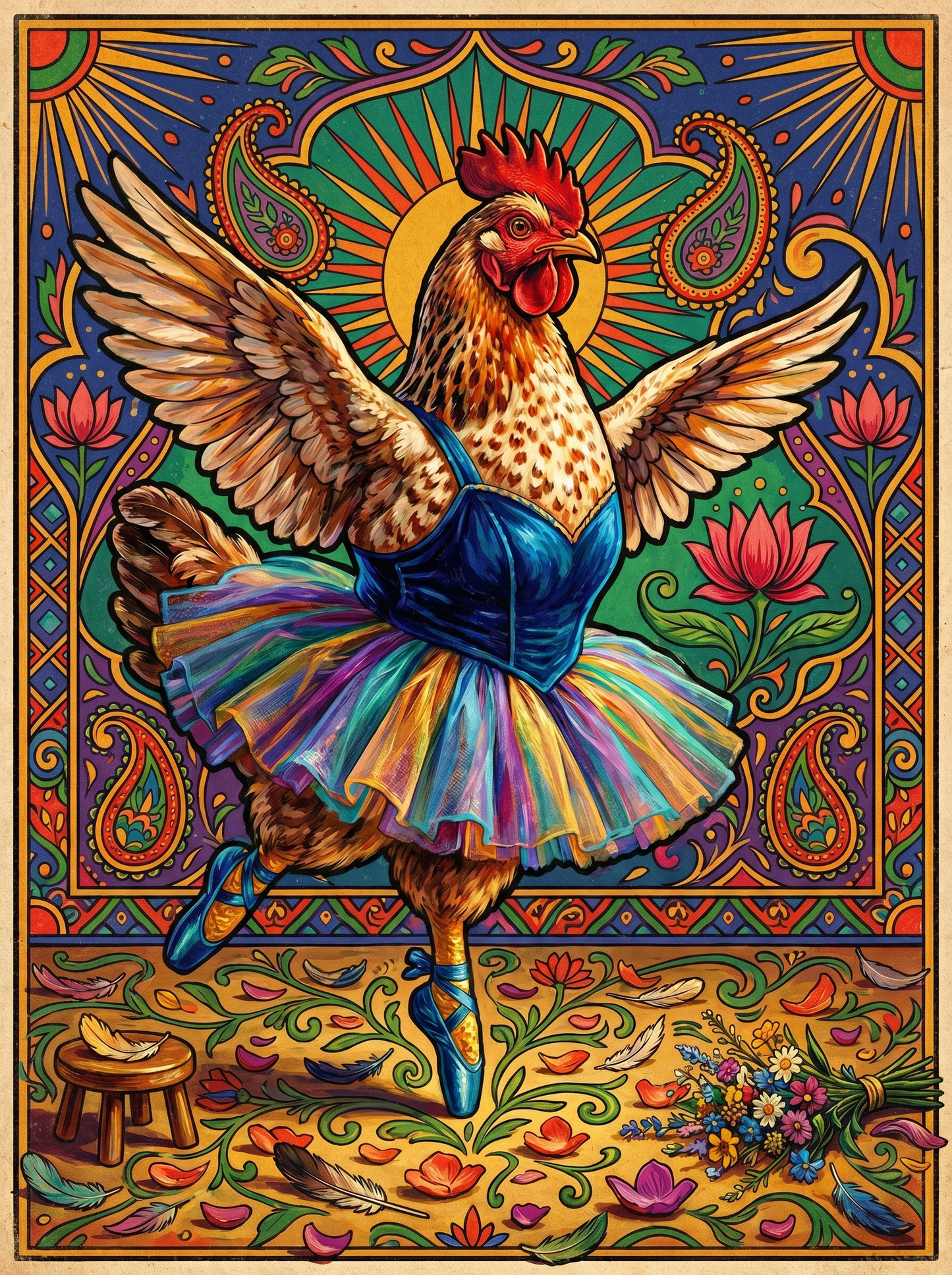 Ballet Dancing Rooster (80 Colors)