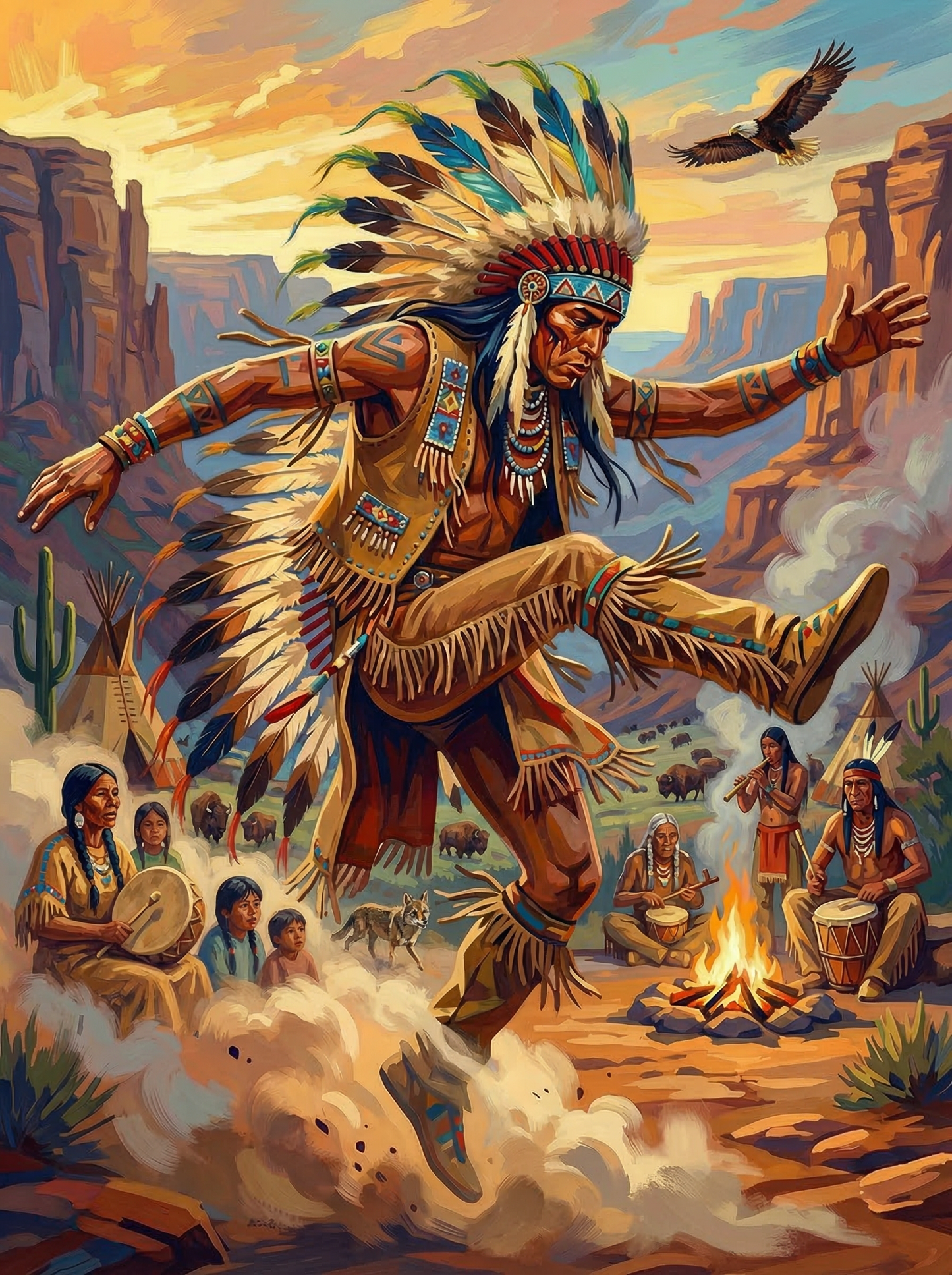 Ceremonial Chief Dancing Desert (120 Colors)