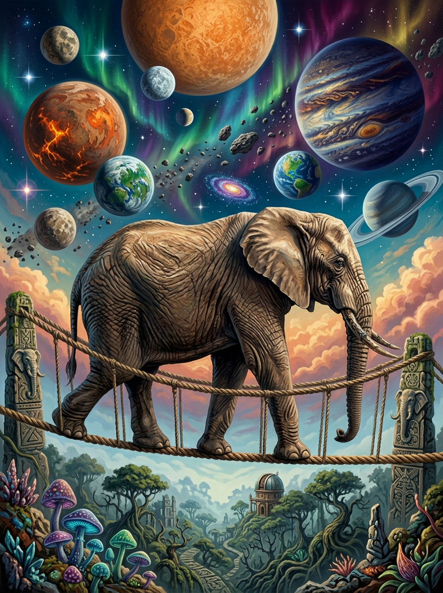 Cosmic Elephant Journey (120 Colors)