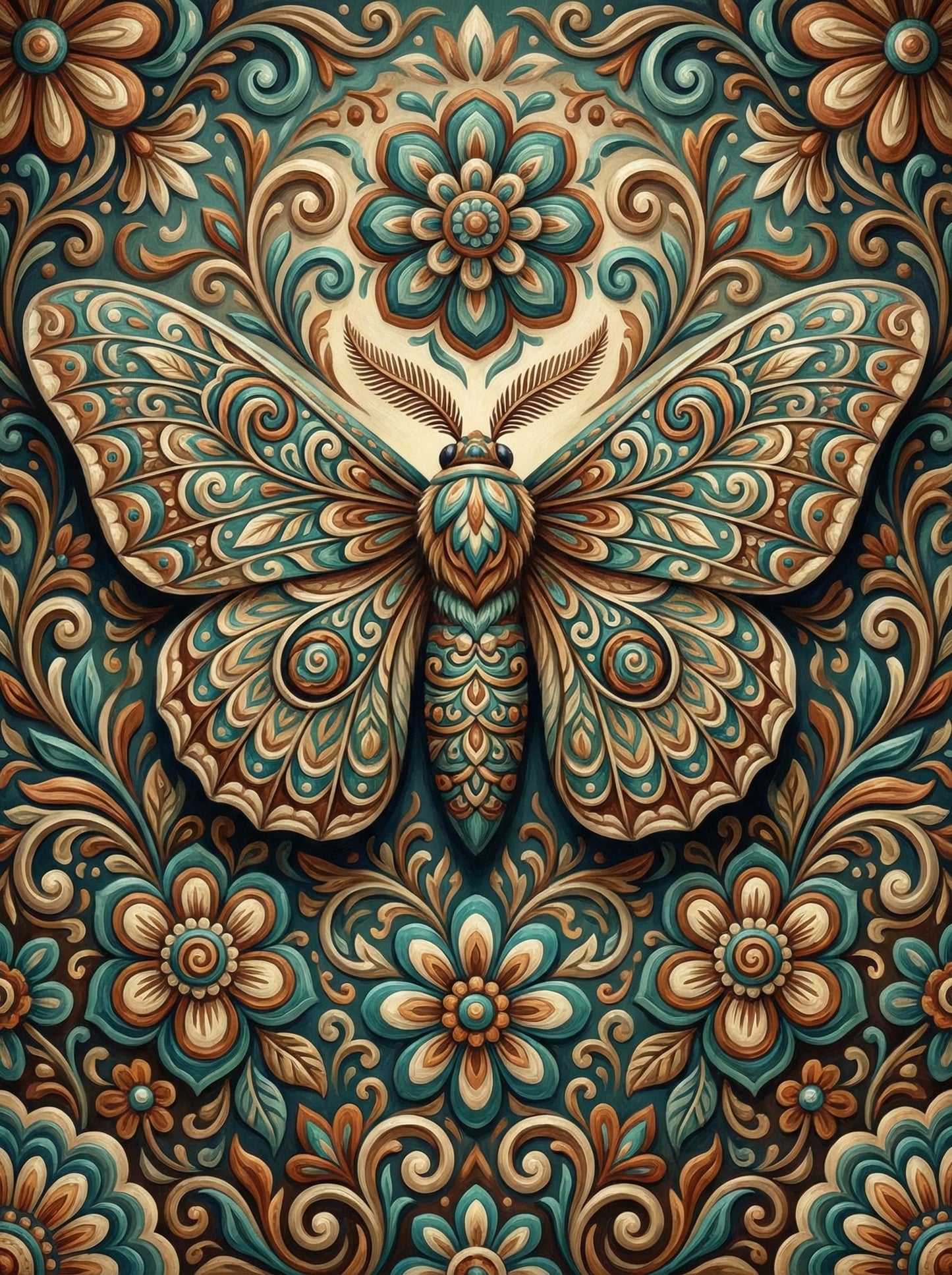 Decorative Moth Medallion (80 Colors)