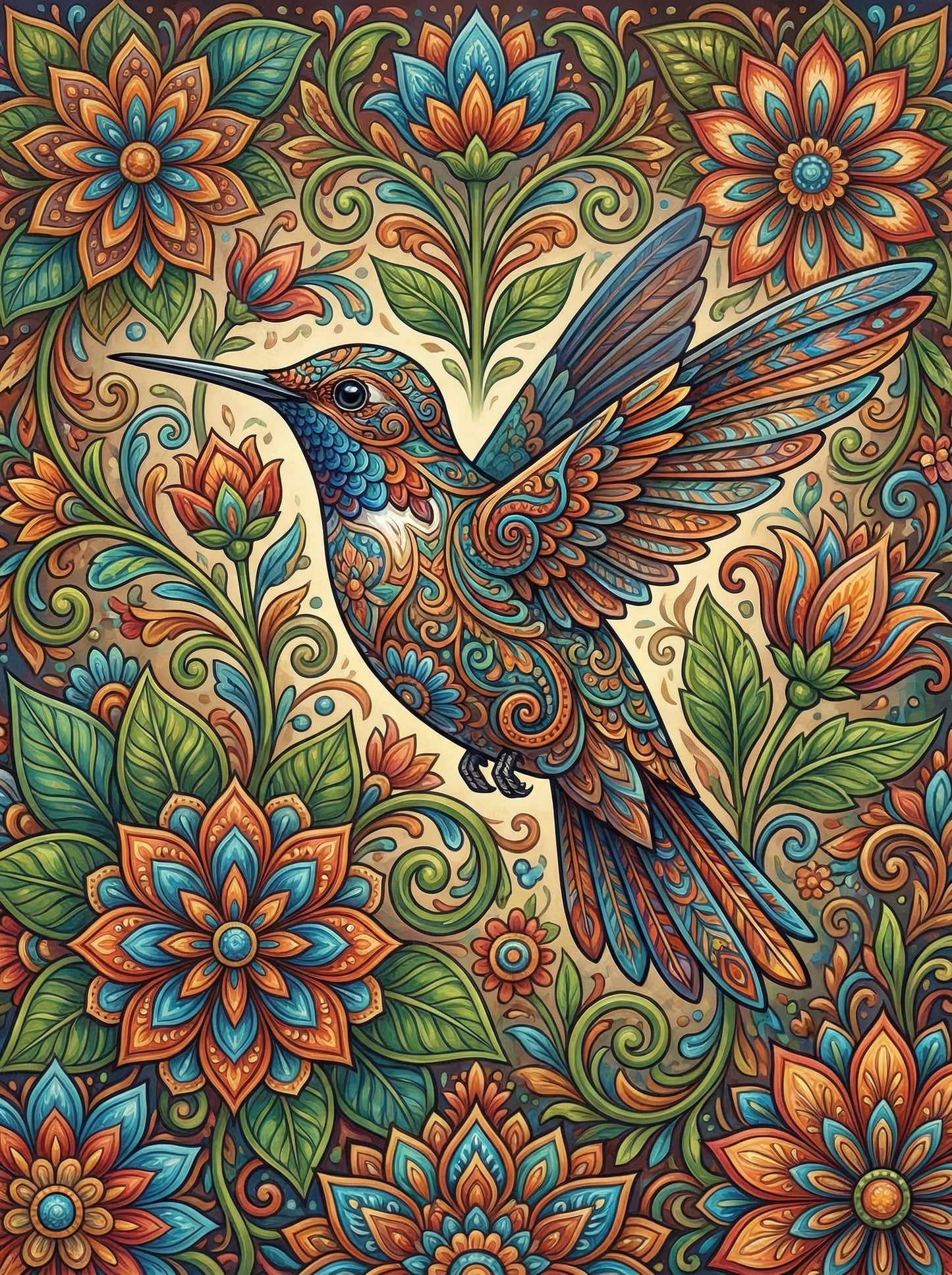 Detailed Hummingbird Florals (120 Colors)