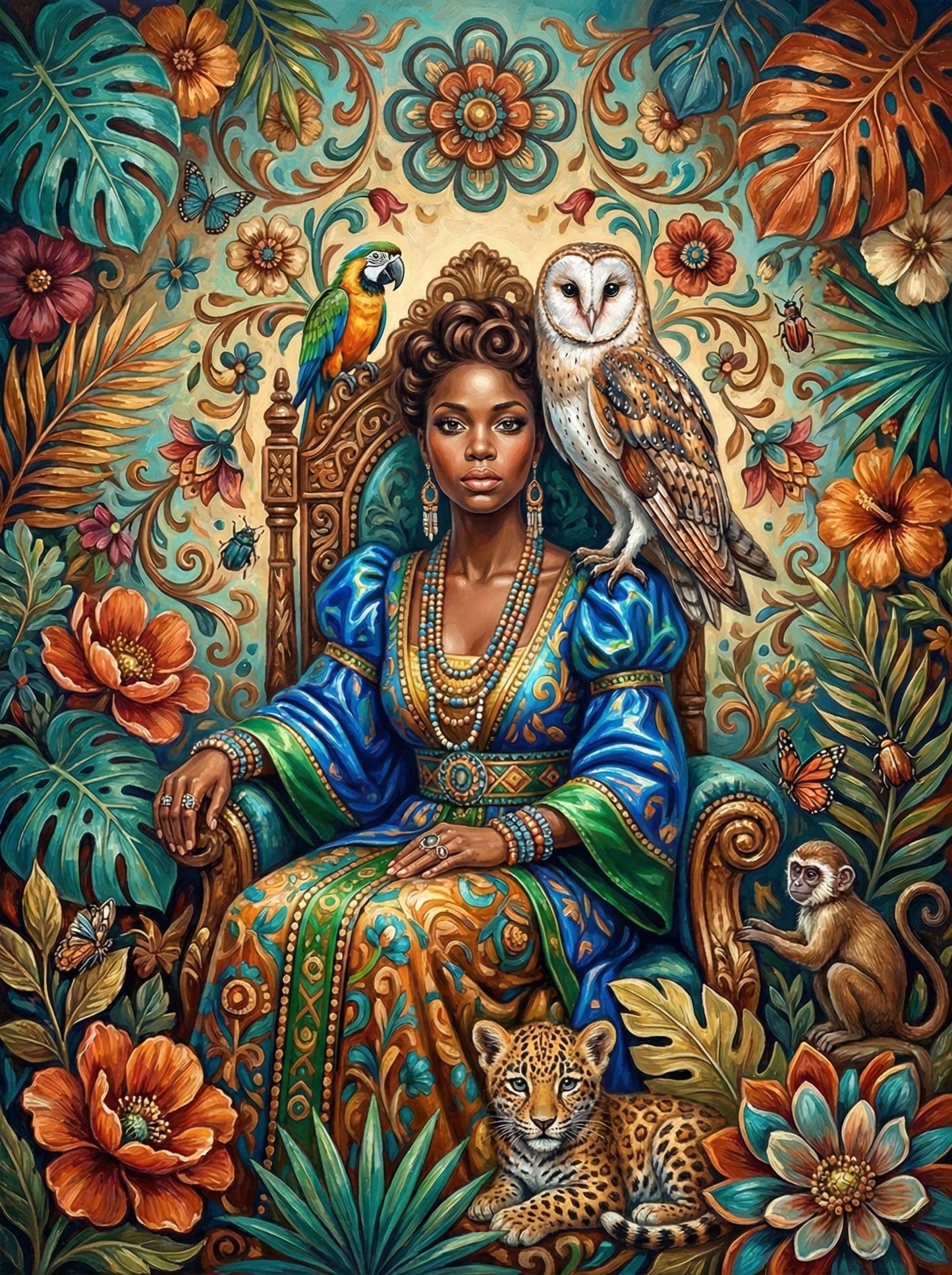 Exotic Woman With Wildlife (120 Colors)