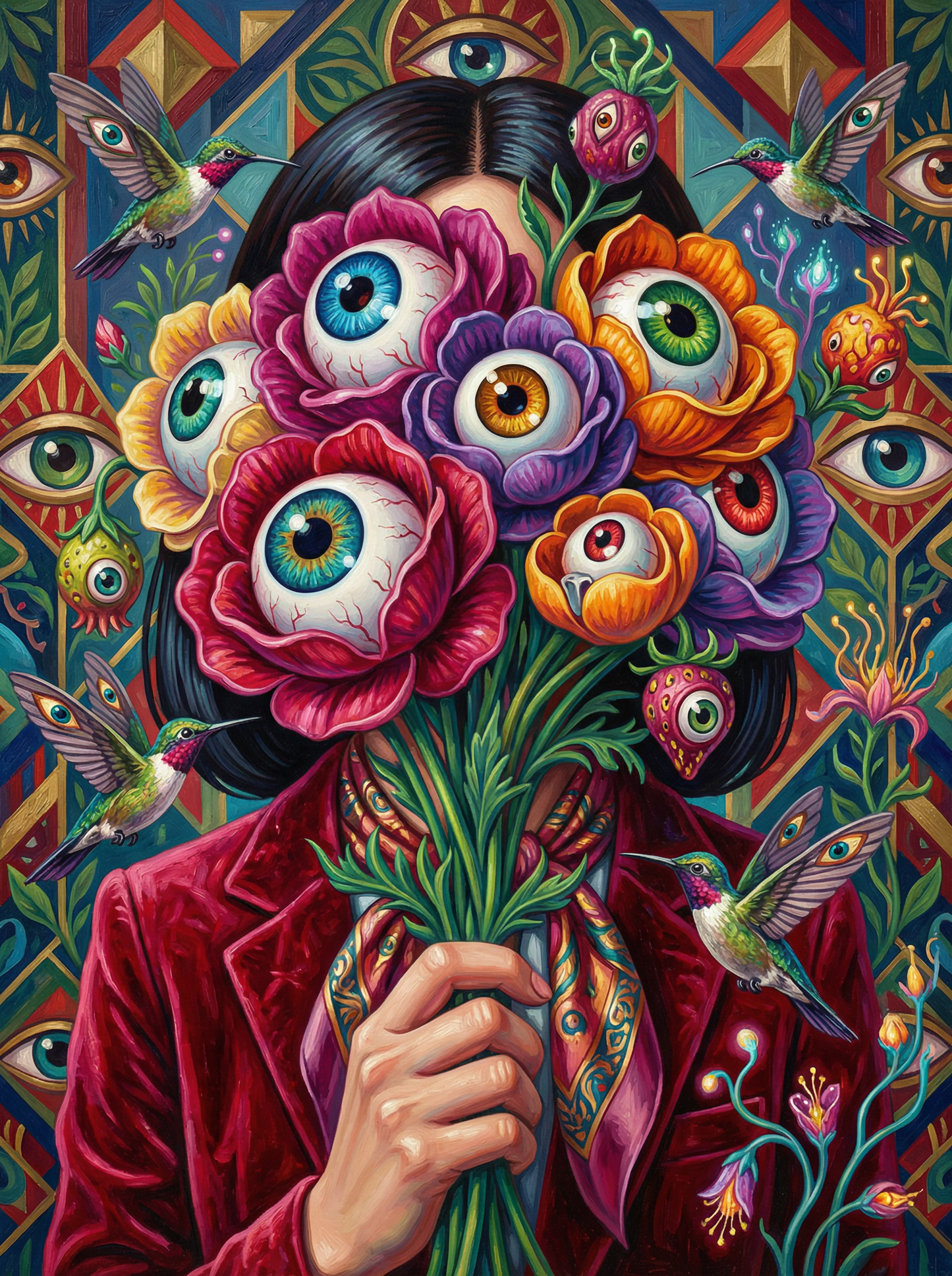 Eyeball Bouquet Hummingbird Woman (120 Colors)
