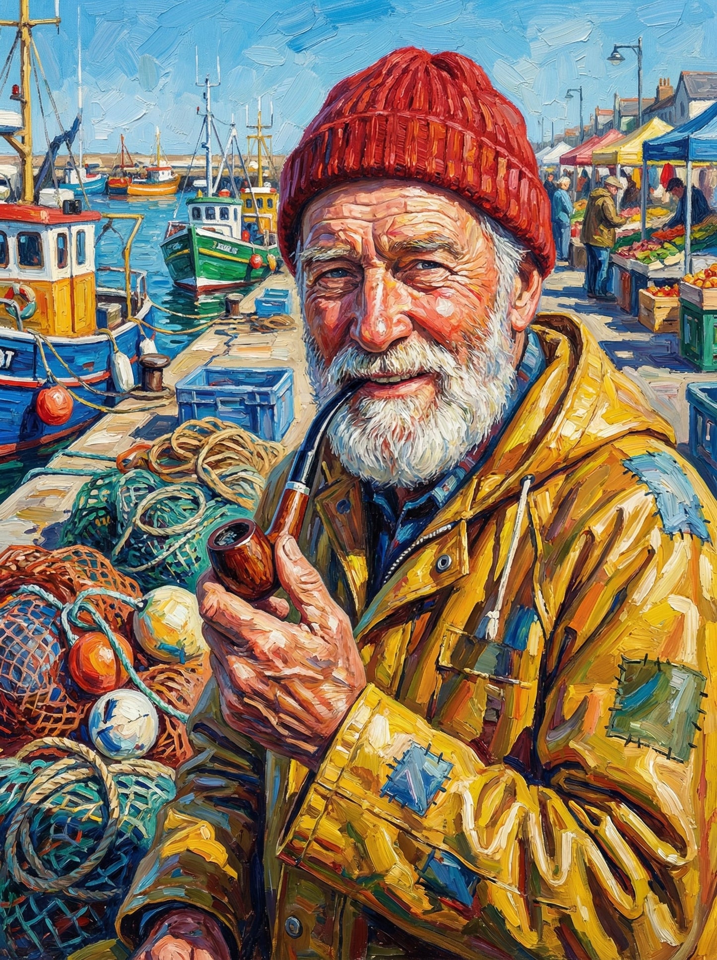 Fisherman At Harbor (120 Colors)