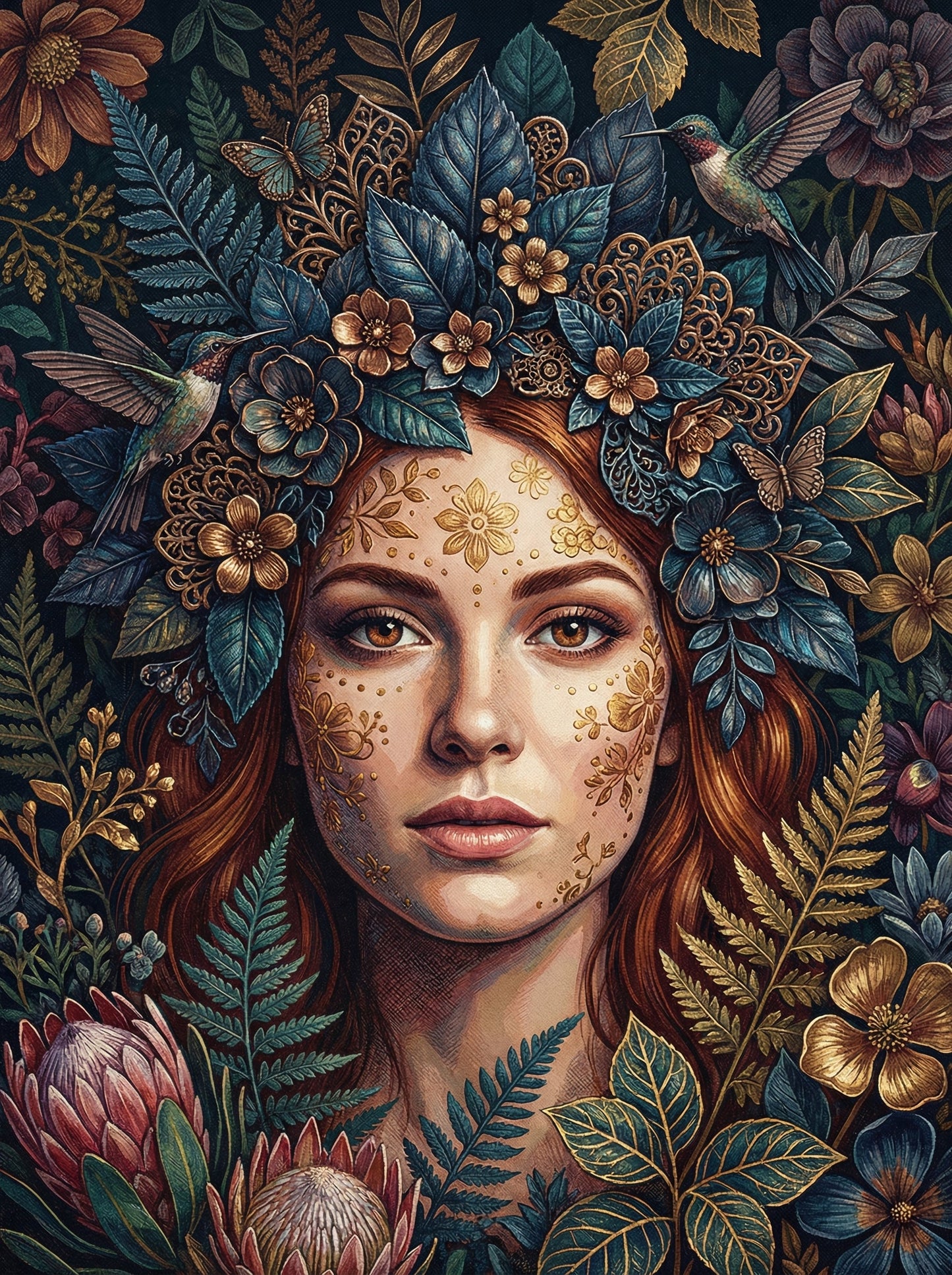 Forest Maiden Floral Veil (120 Colors)