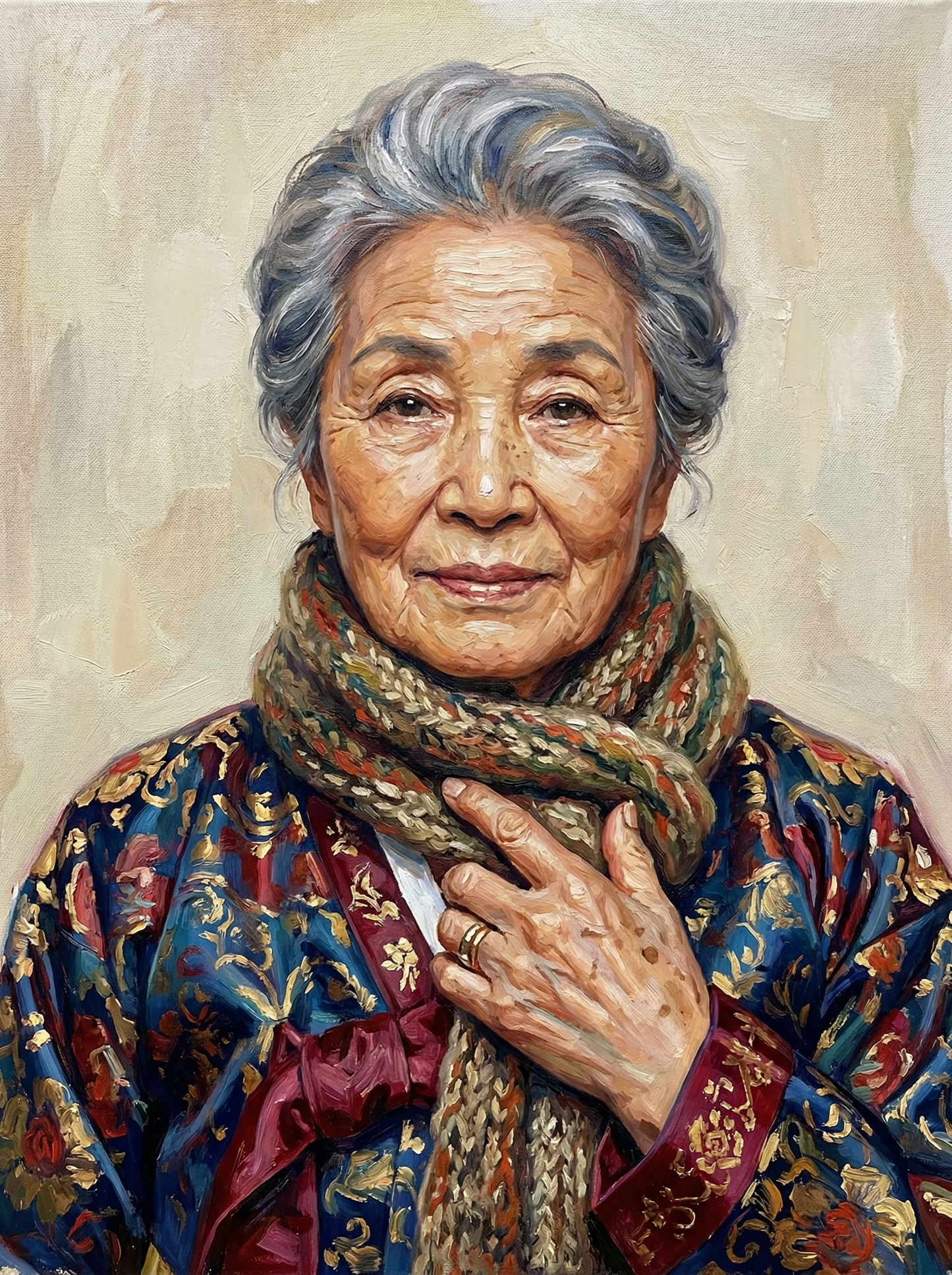 Graceful Senior Lady Scarf (120 Colors)