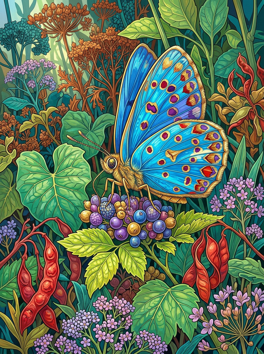 Sapphire Berry Butterfly (120 Colors)