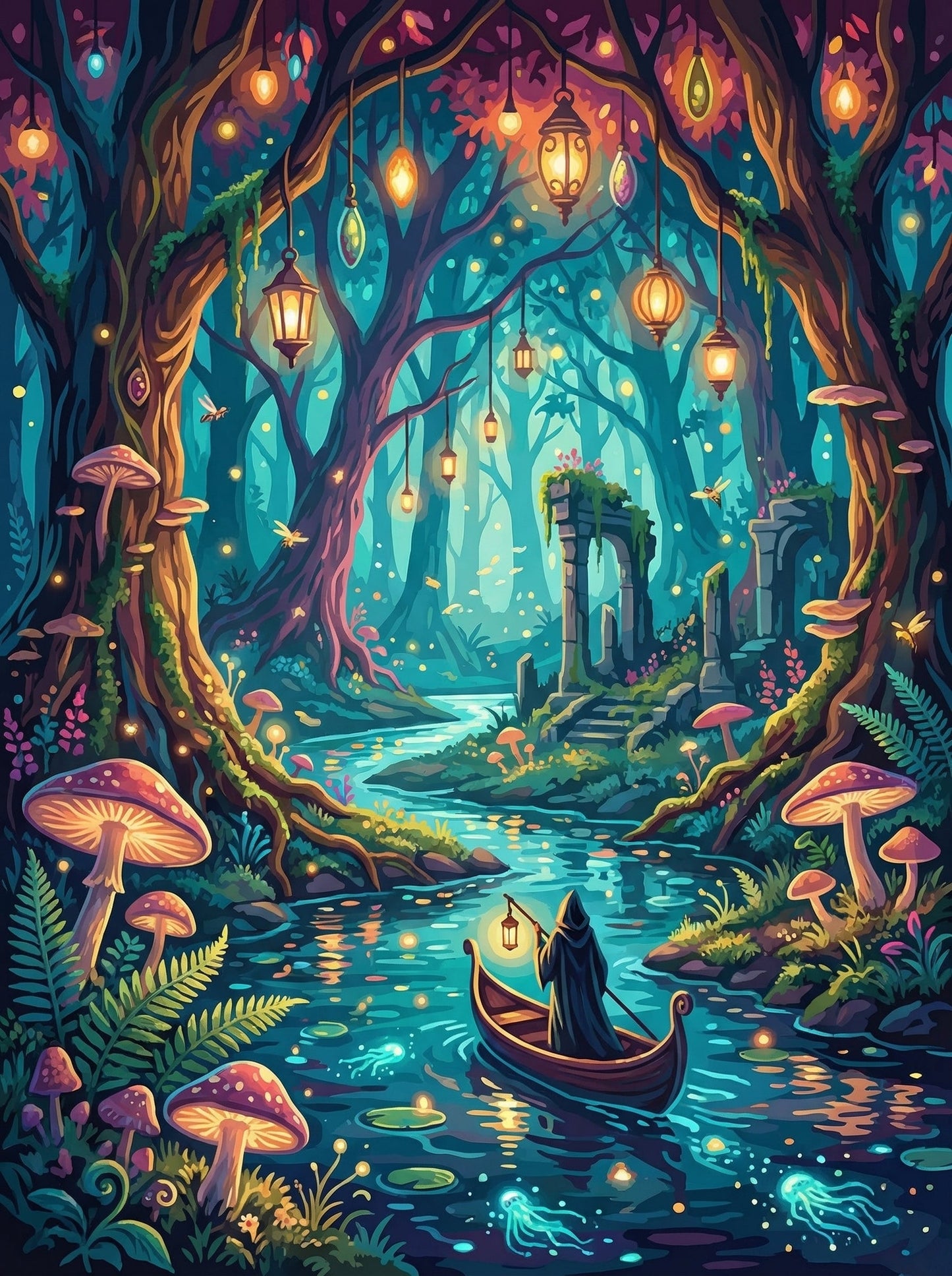 Mystic Lantern Forest River (80 Colors)