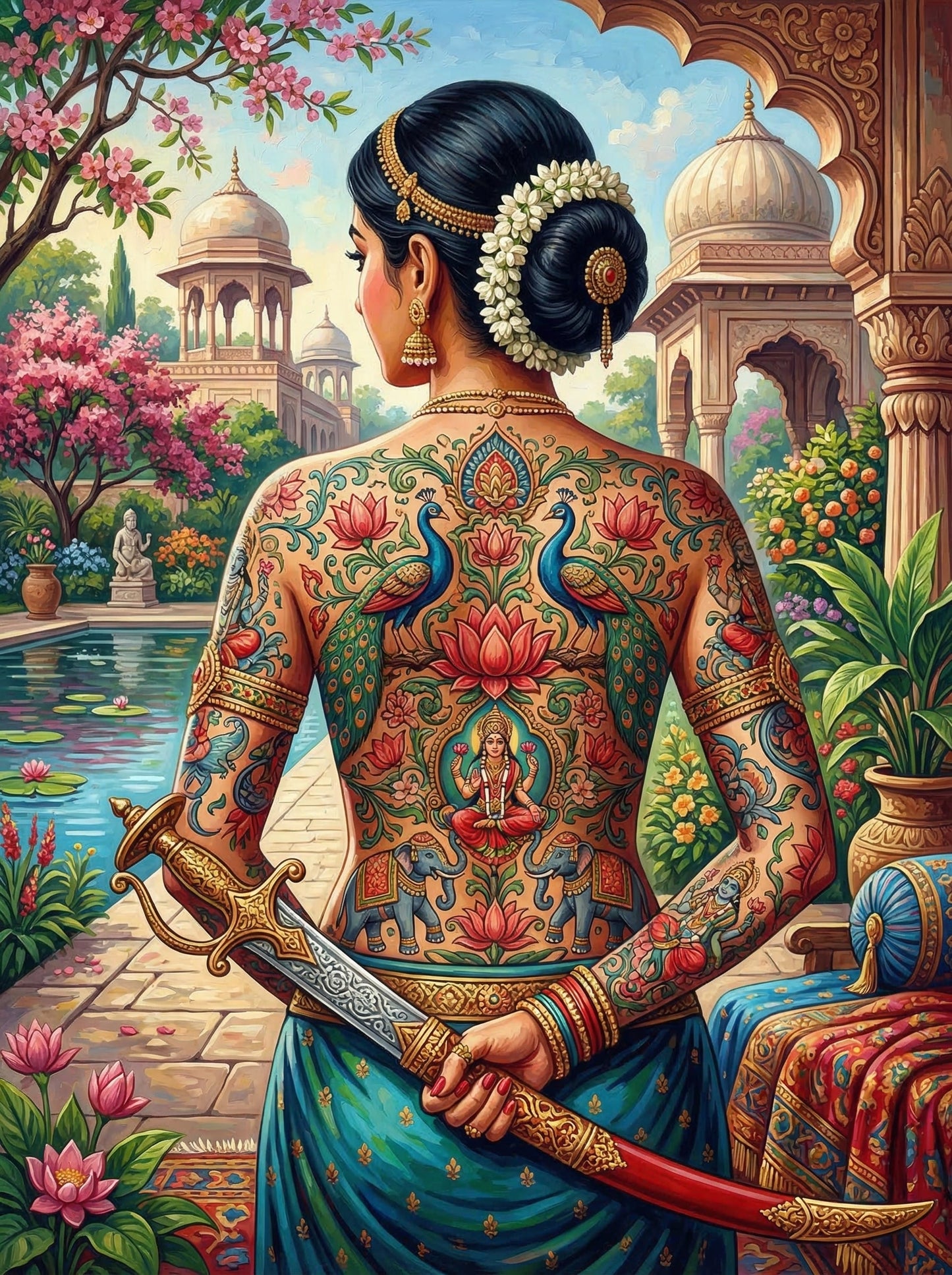 Indian Peacock Tattoo Palace (80 Colors)