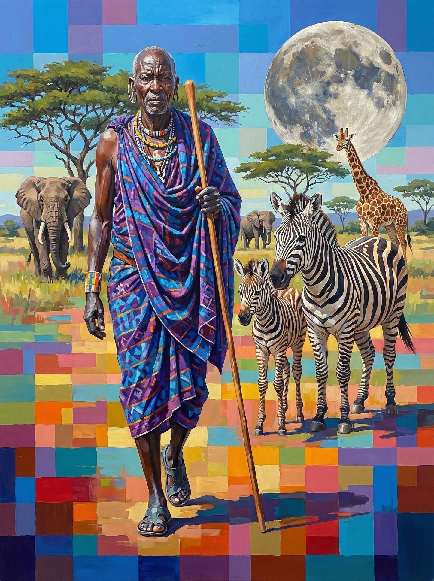 Maasai Elder Safari Mosaic (120 Colors)