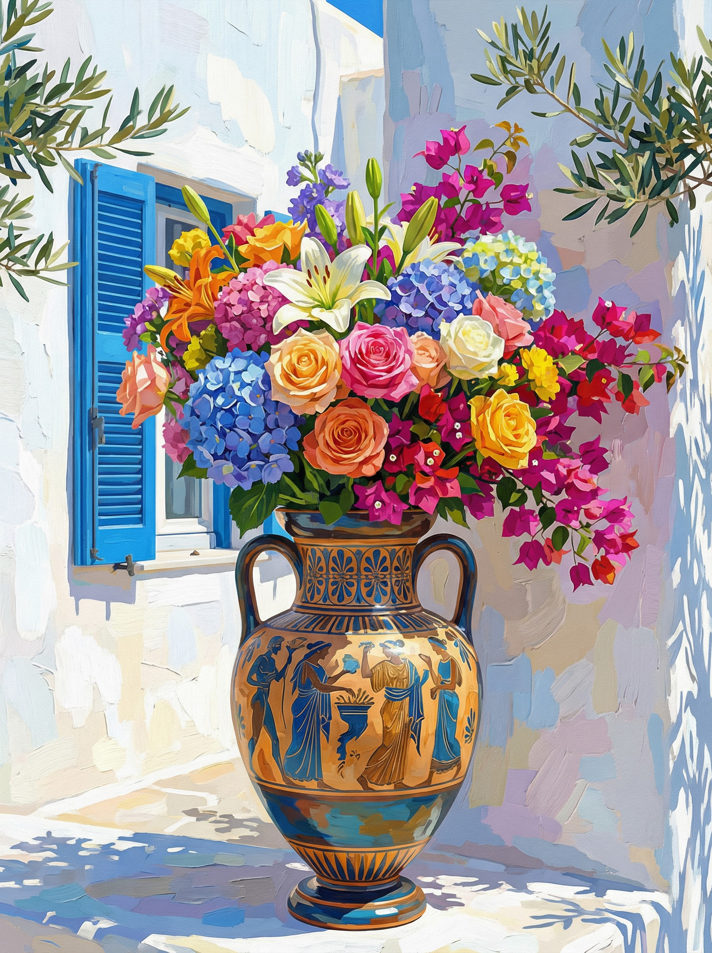 Mediterranean Blue Vase (120 Colors)