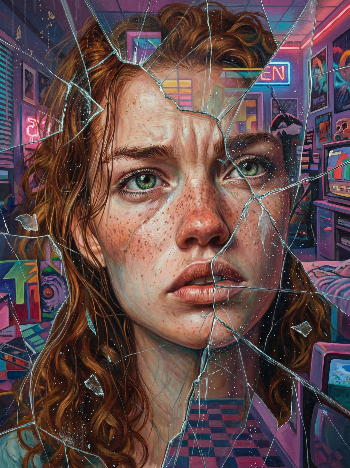 Neon Cyberpunk Woman (120 Colors)