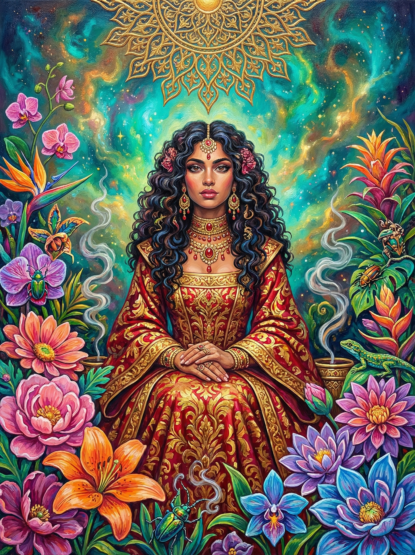 Ornate Queen With Skulls (80 Colors)