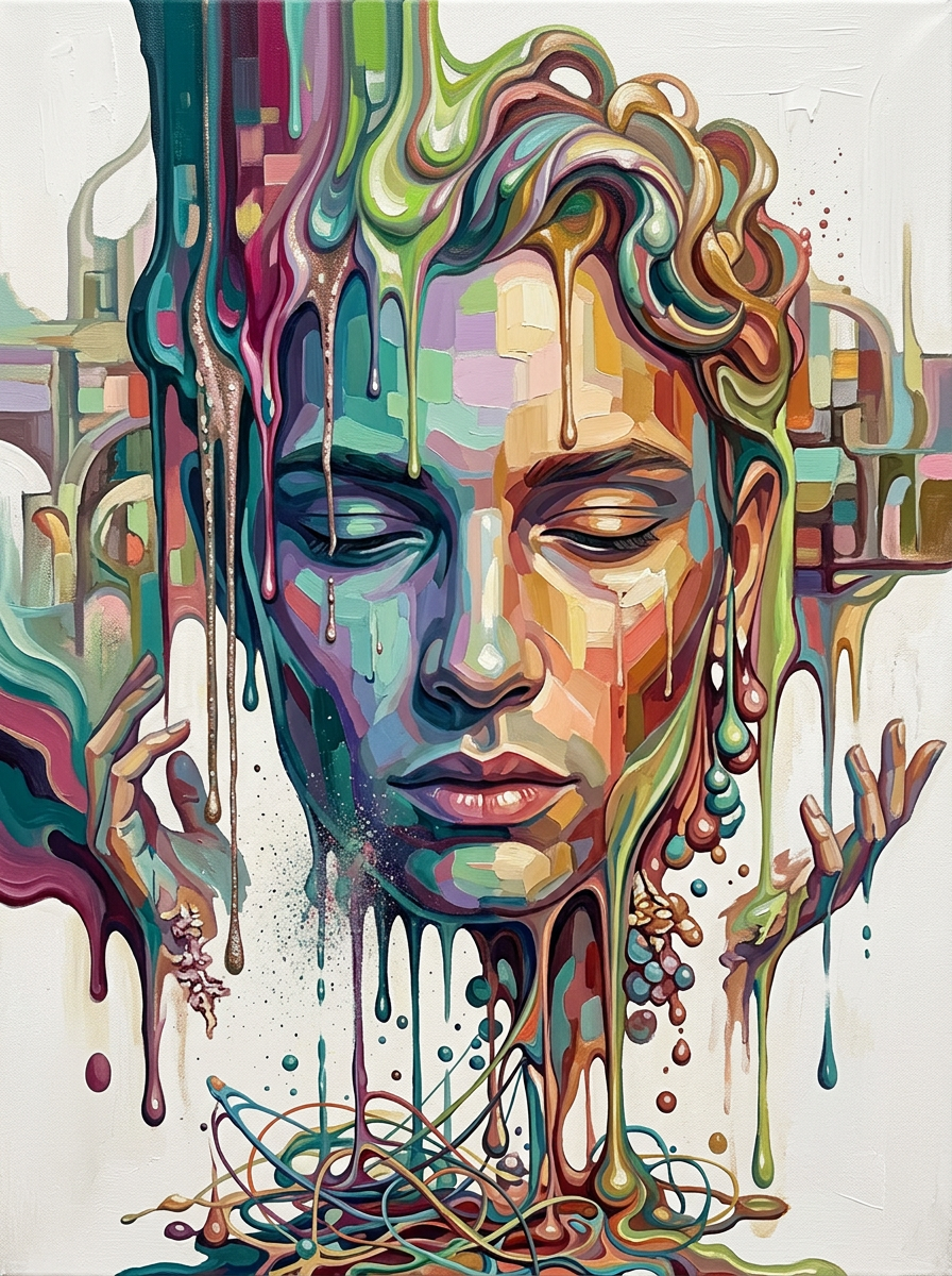 Pastel Dripping Face Portrait (120 Colors)