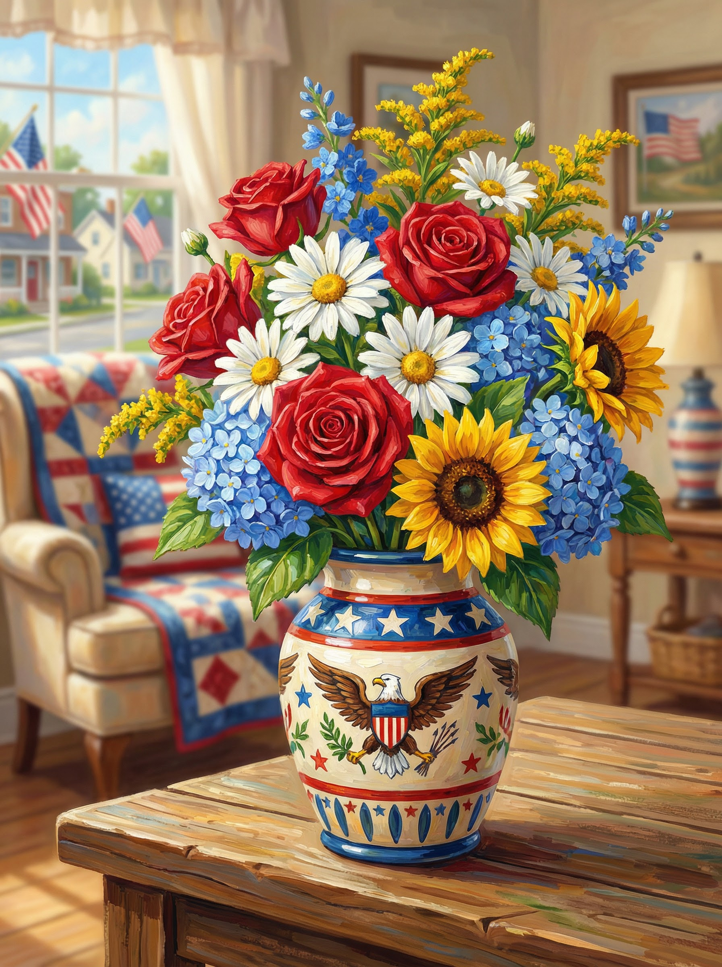 Patriotic Porch Bouquet (80 Colors)