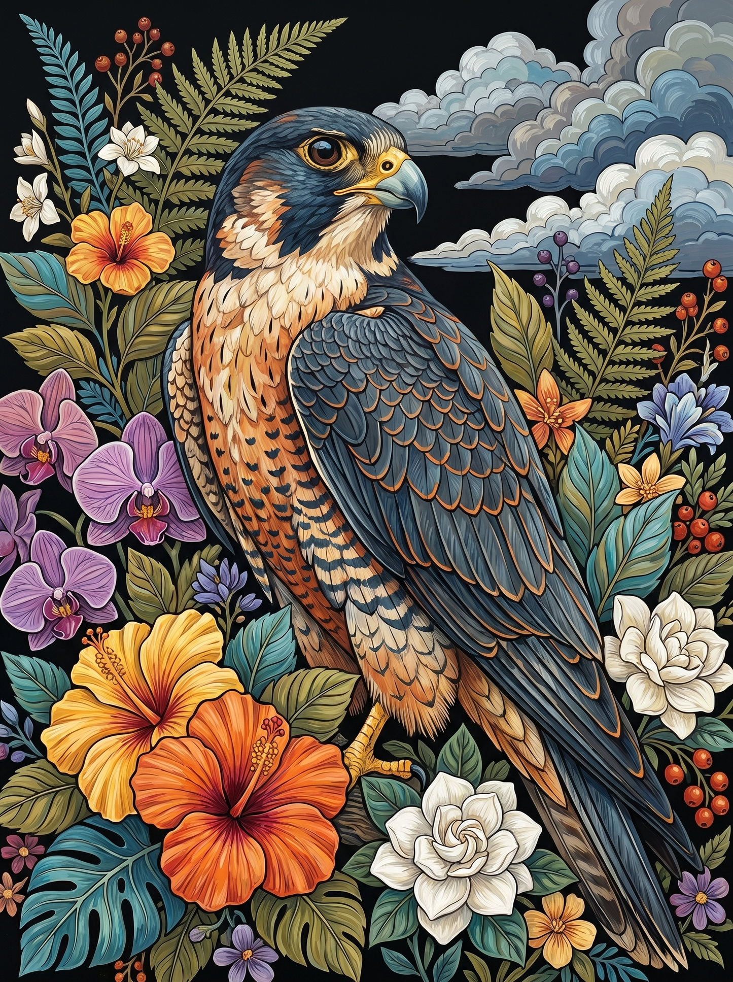 Peregrine Falcon Flora (80 Colors)