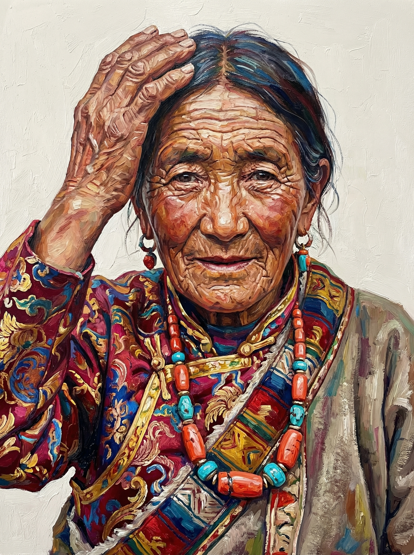 Radiant Elder Woman Headscarf (80 Colors)