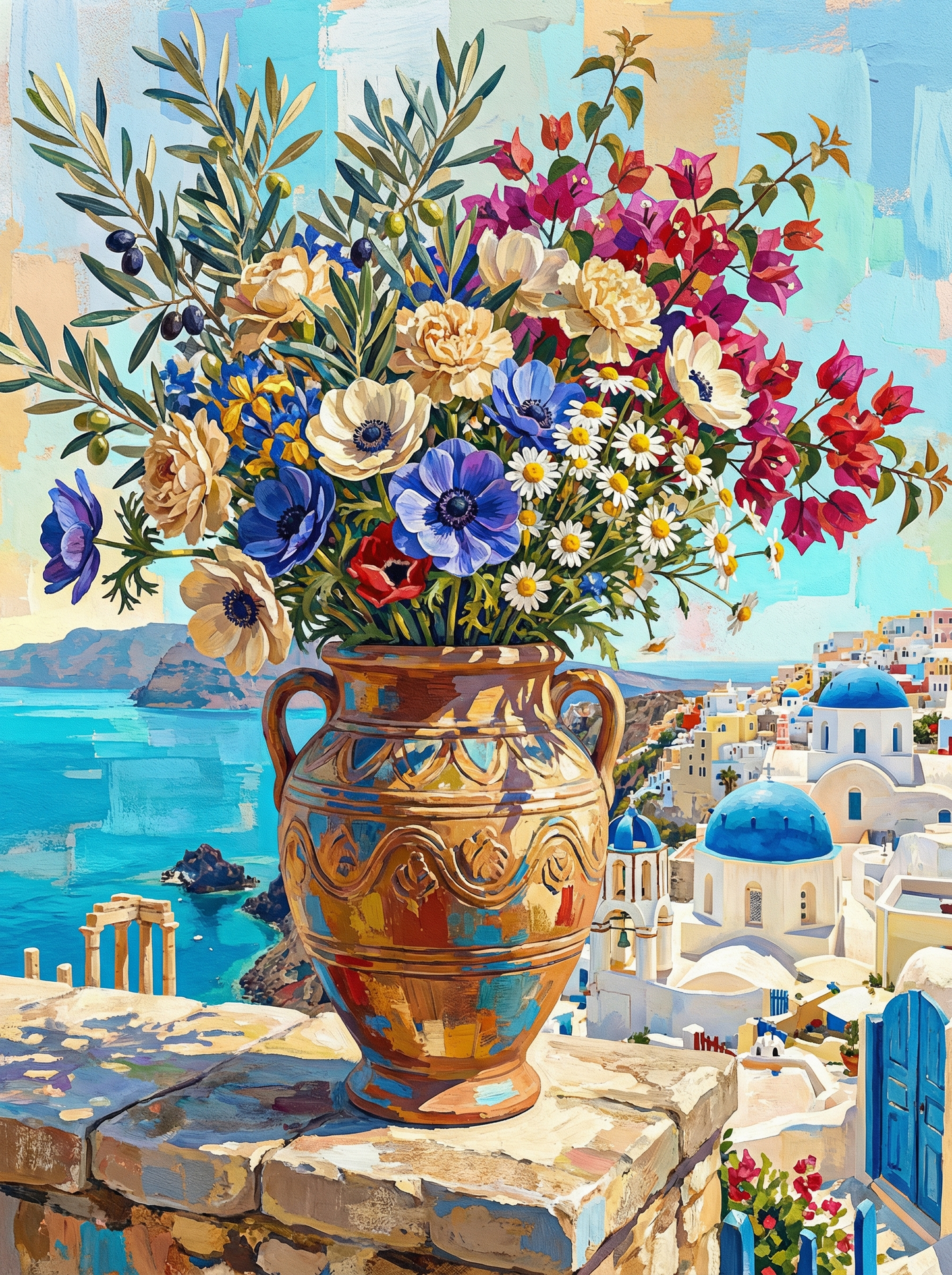 Santorini Seaside Bouquet (80 Colors)