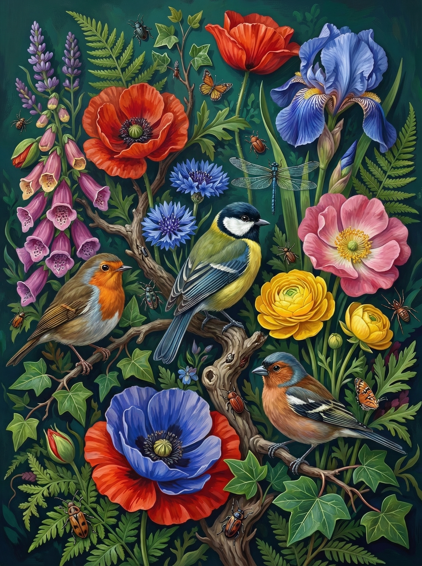 Songbirds Foxglove Iris Garden (80 Colors)