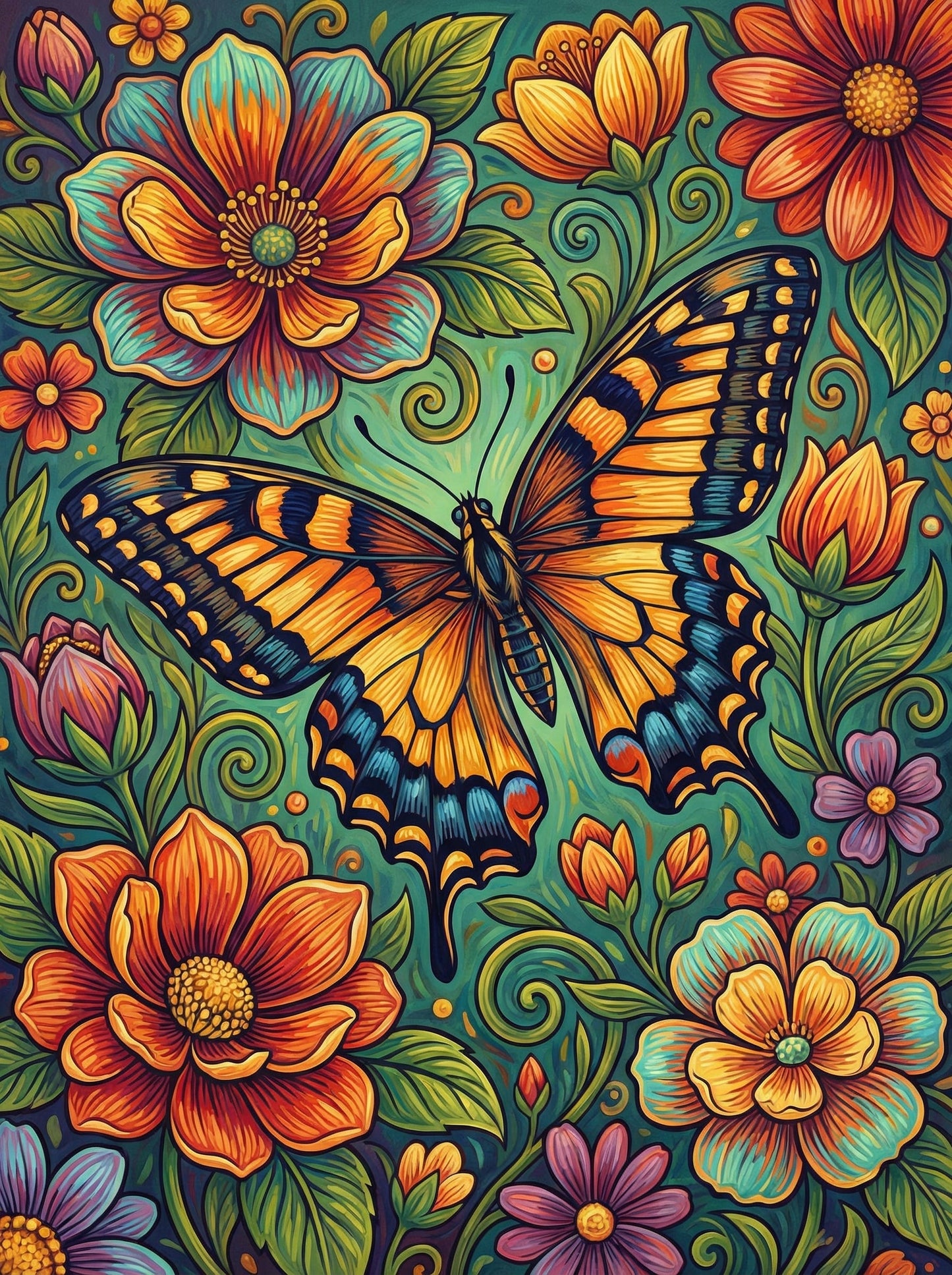 Swallowtail Butterfly Florals (120 Colors)