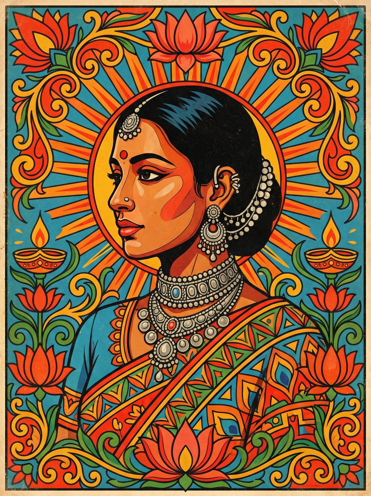 Teal Jewel Indian Woman (120 Colors)