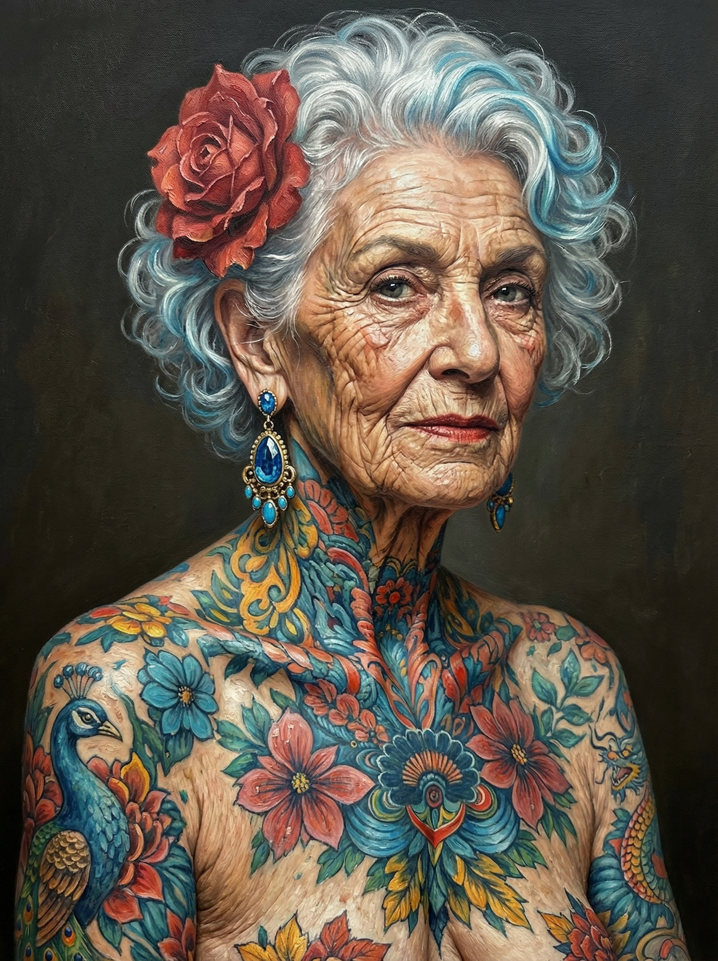Turquoise Haired Styled Lady (80 Colors)