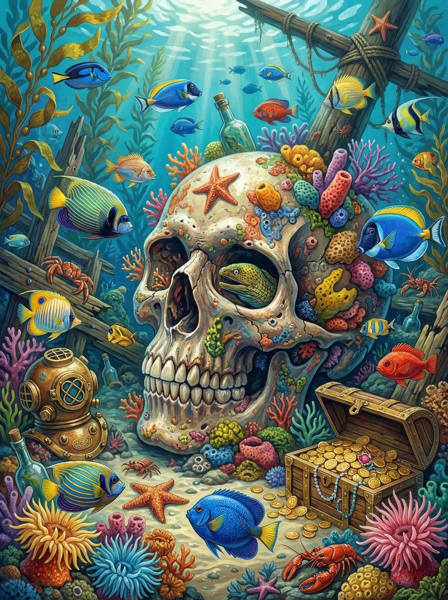 Underwater Treasure Skull (120 Colors)