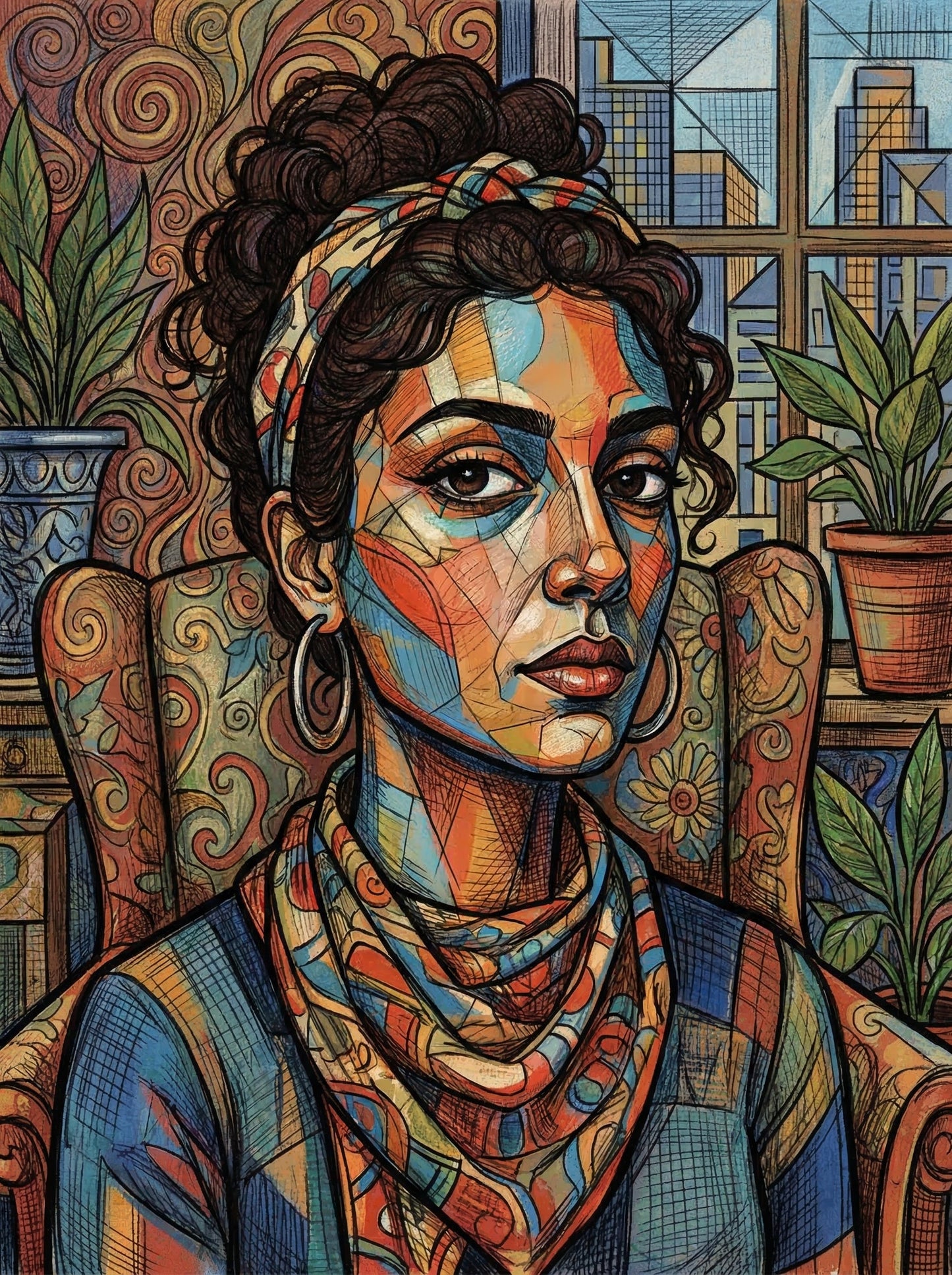Urban Woman Portrait (120 Colors)