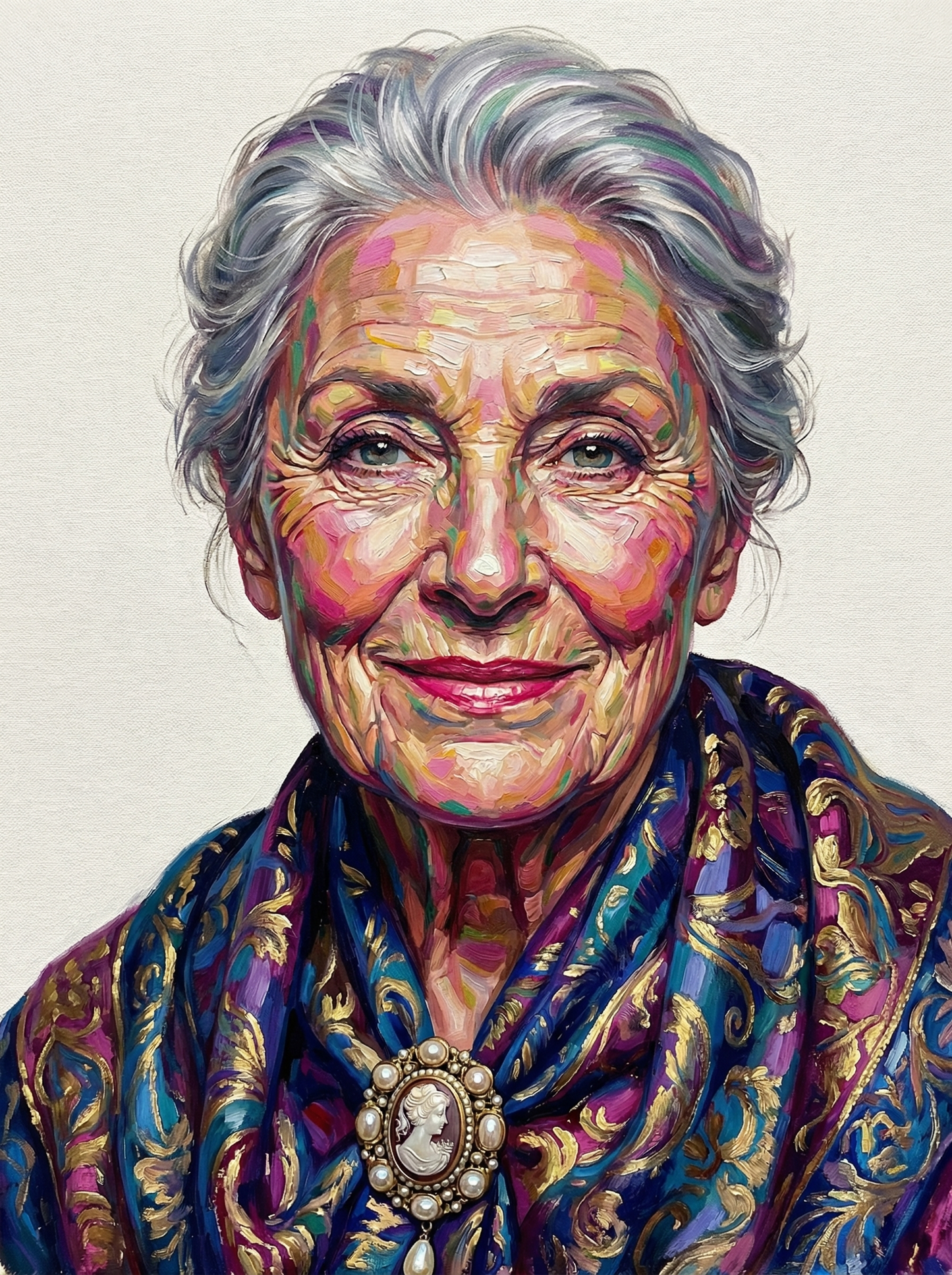 Vibrant Fabric Portrait Woman (80 Colors)