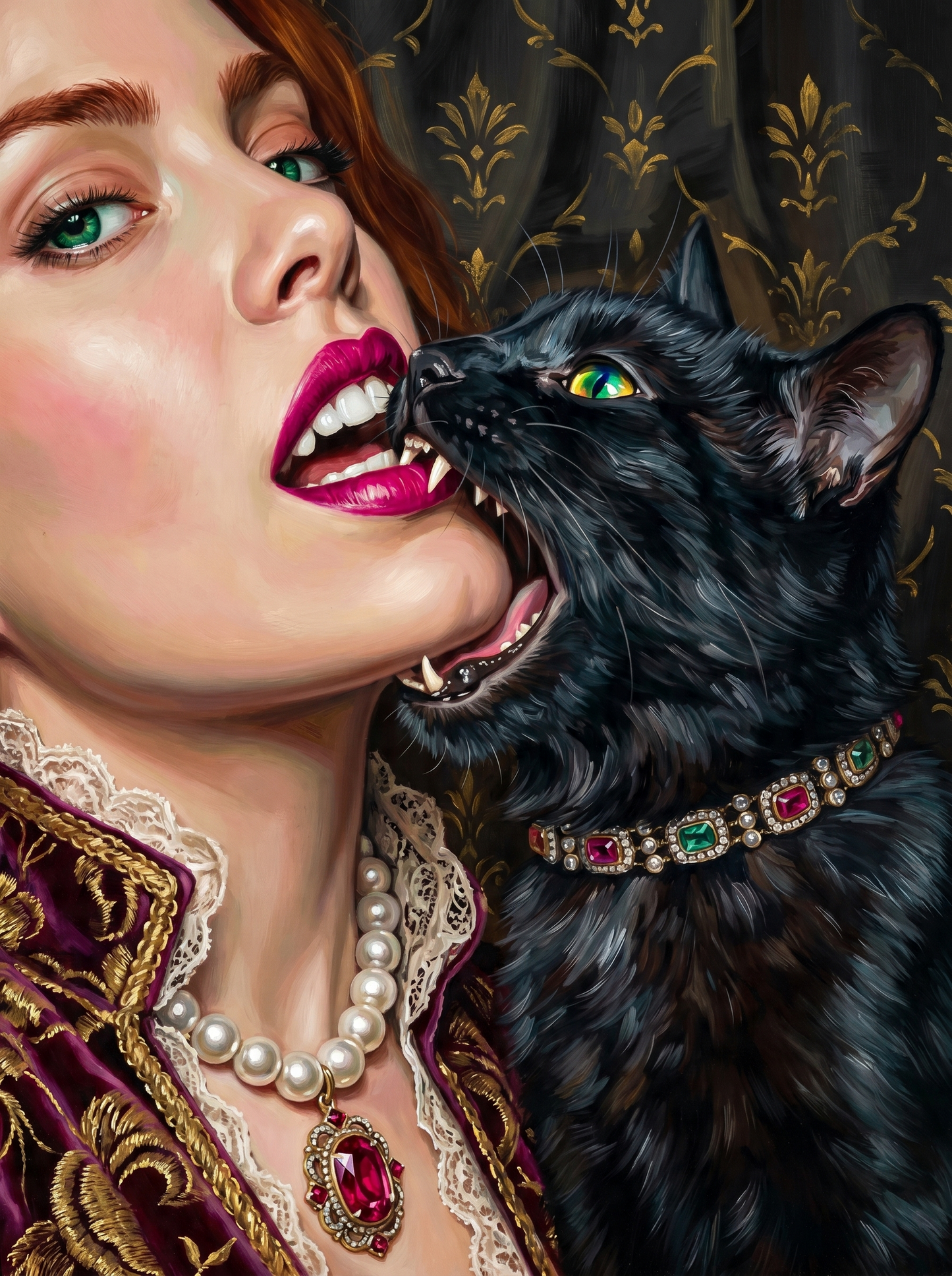 Woman And Black Cat (120 Colors)