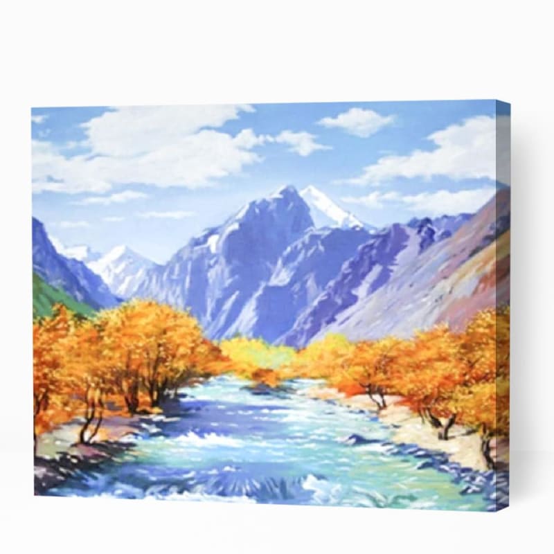 Charismatic Mountains and Lake - Paint By Numbers Cities