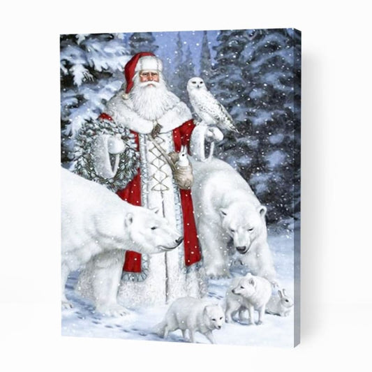 Santa Claus with Animals - Paint By Numbers Cities