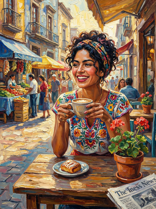 Sunlit Café Morning (80 Colors)
