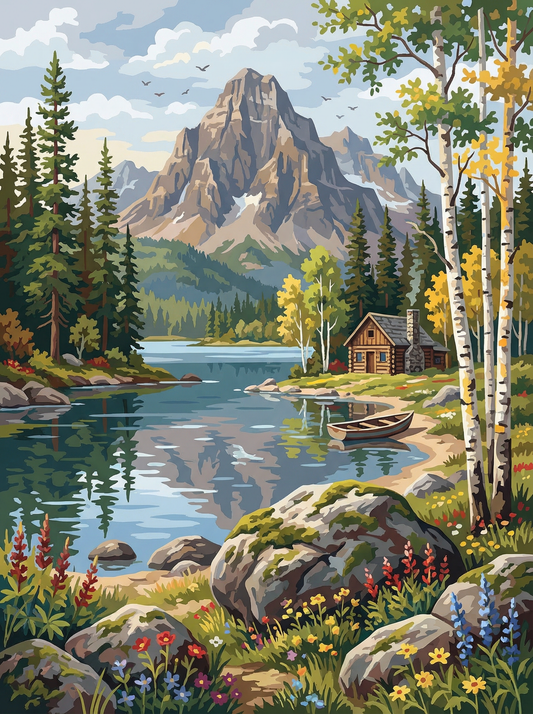 Alpine Lakeside Escape (80 Colors)