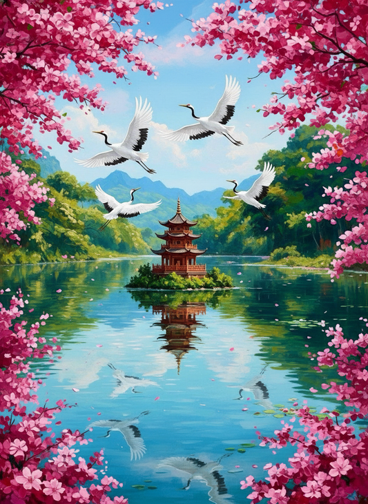 Cranes Over Tranquility (120 Colors)