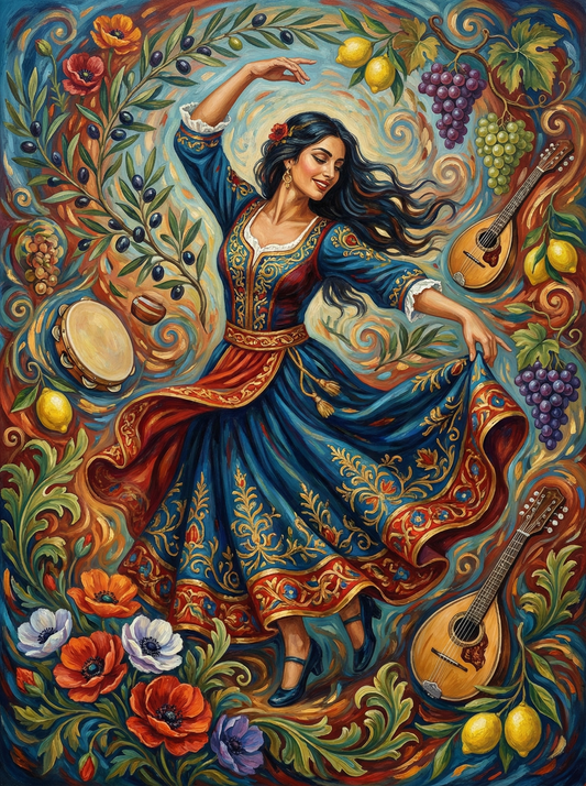 Mediterranean Dancing Woman (80 Colors)