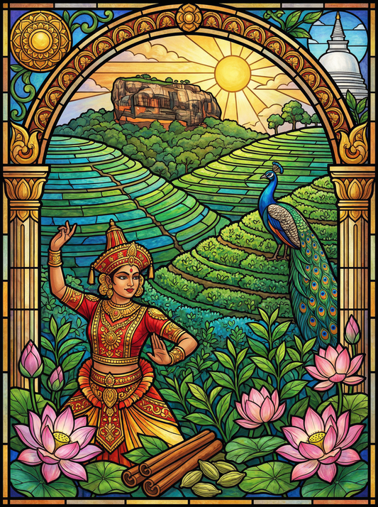 Sri Lankan Dancer and Peacock (80 Colors)