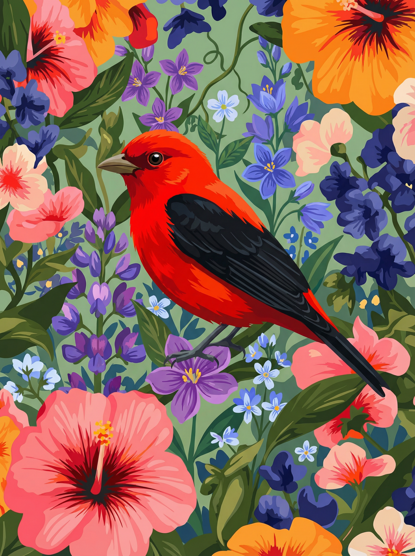 Scarlet Songbird Bloom (120 Colors)