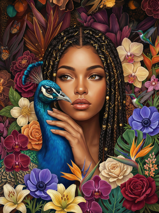Floral Peacock Woman (120 Colors)