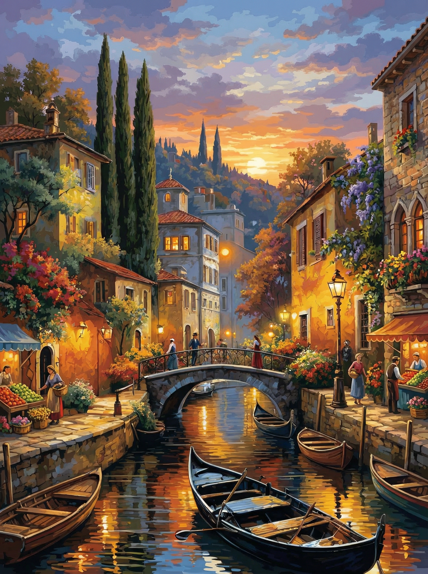 Sunset Italian Canal Village (120 Colors)