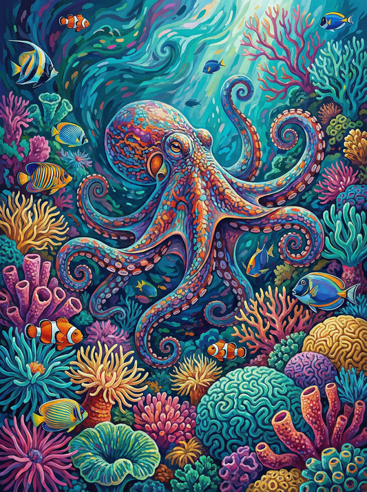 Colorful Coral Octopus (80 Colors)