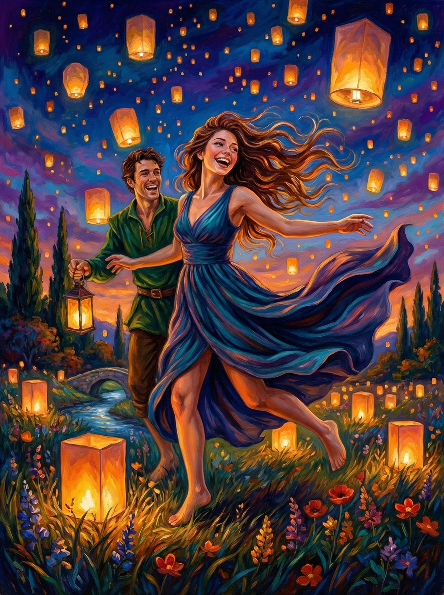 Lantern Festival Dancing Couple (80 Colors)