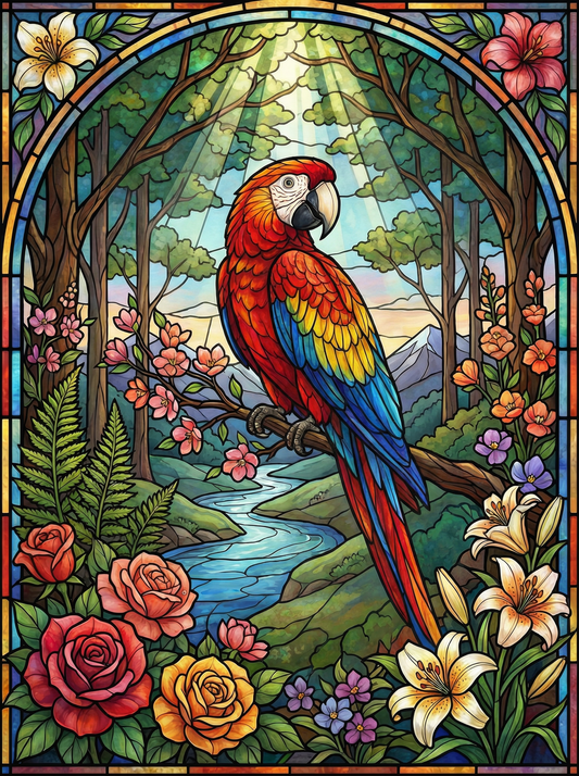 Scarlet Macaw Forest (80 Colors)