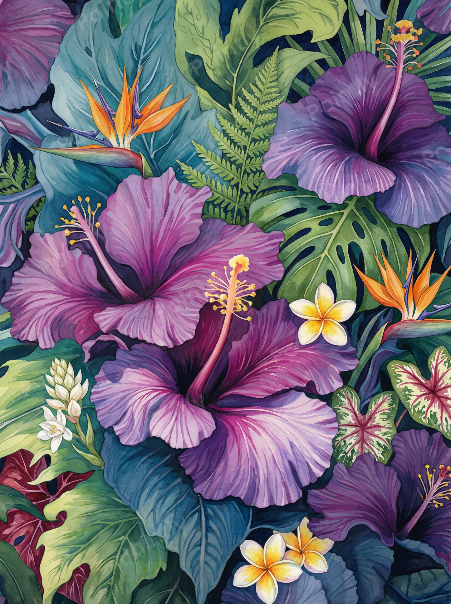 Tropical Hibiscus Harmony (120 Colors)