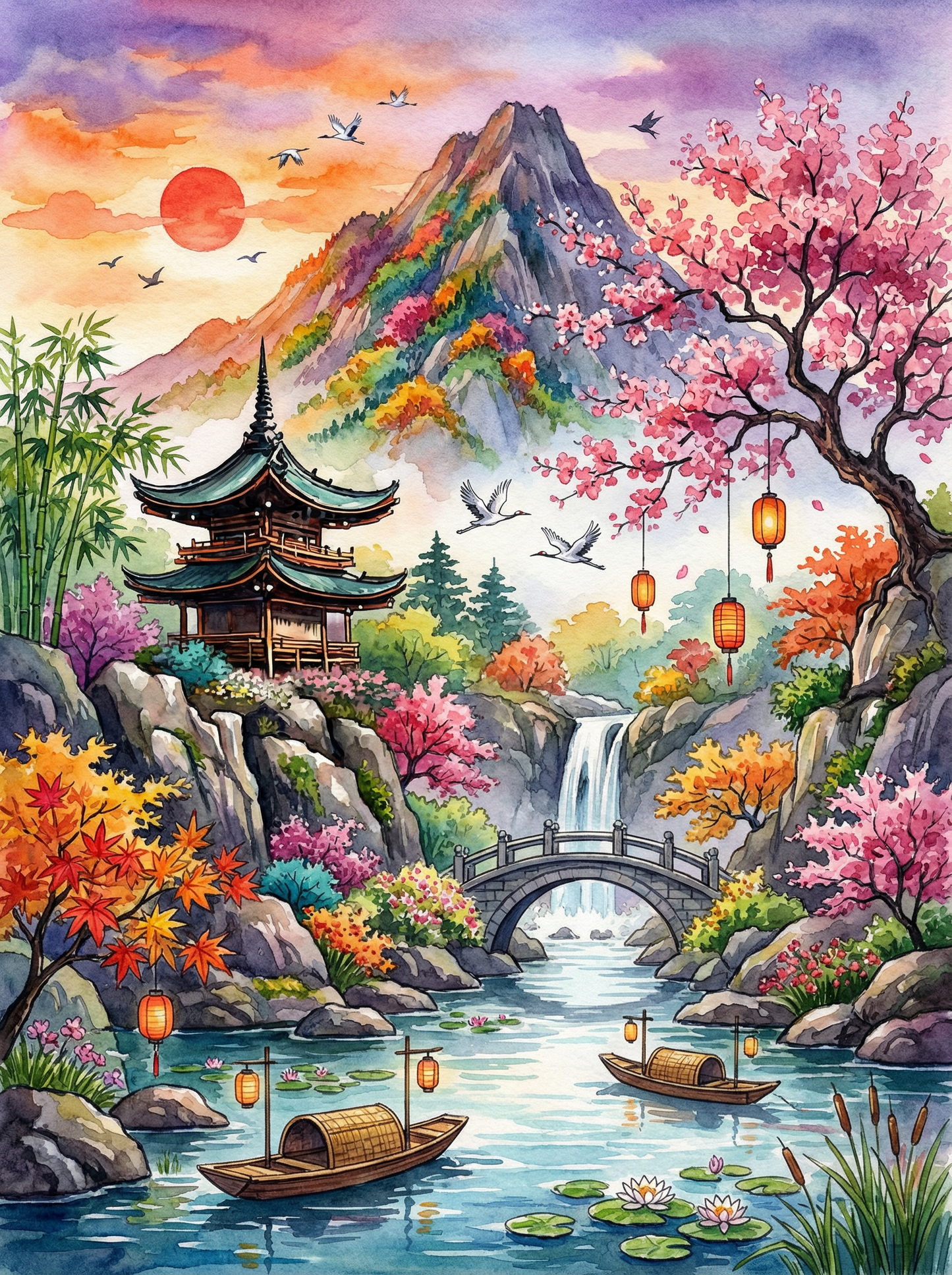 River of the Sakura Valley (120 Colors)