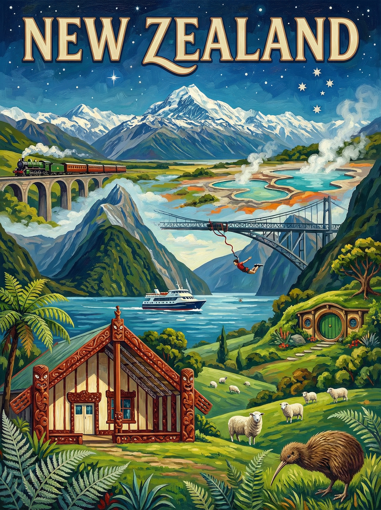 New Zealand Alpine Adventure (120 Colors)