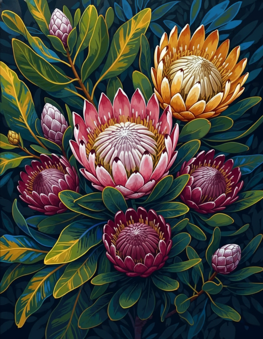 Protea Garden (80 Colors)