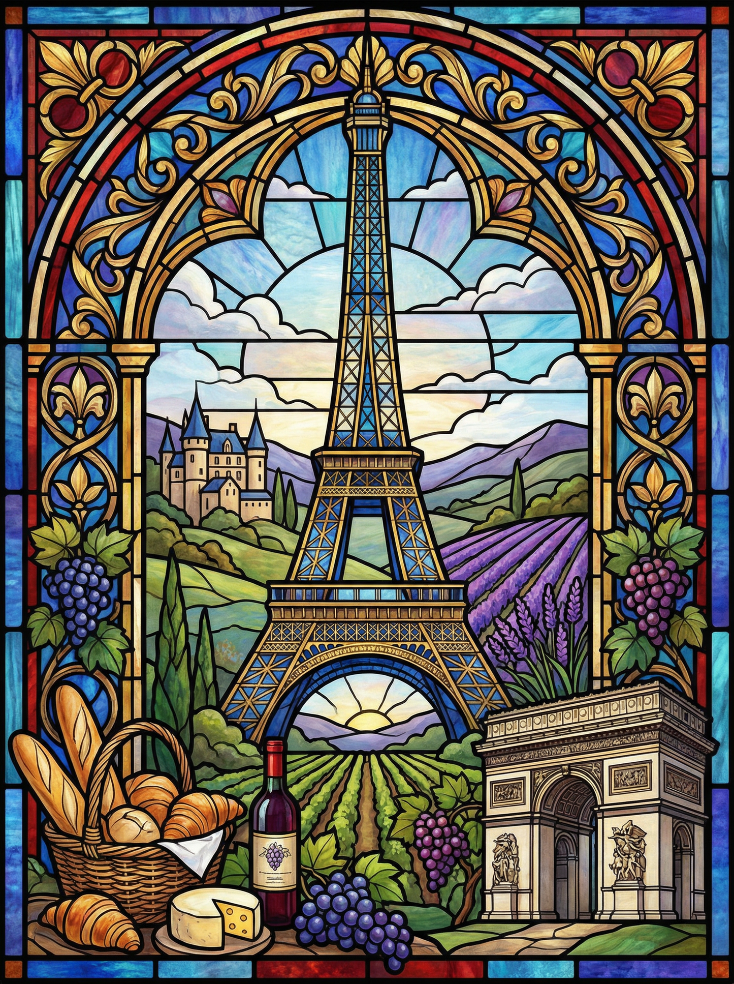 Eiffel Tower French Countryside (80 Colors)
