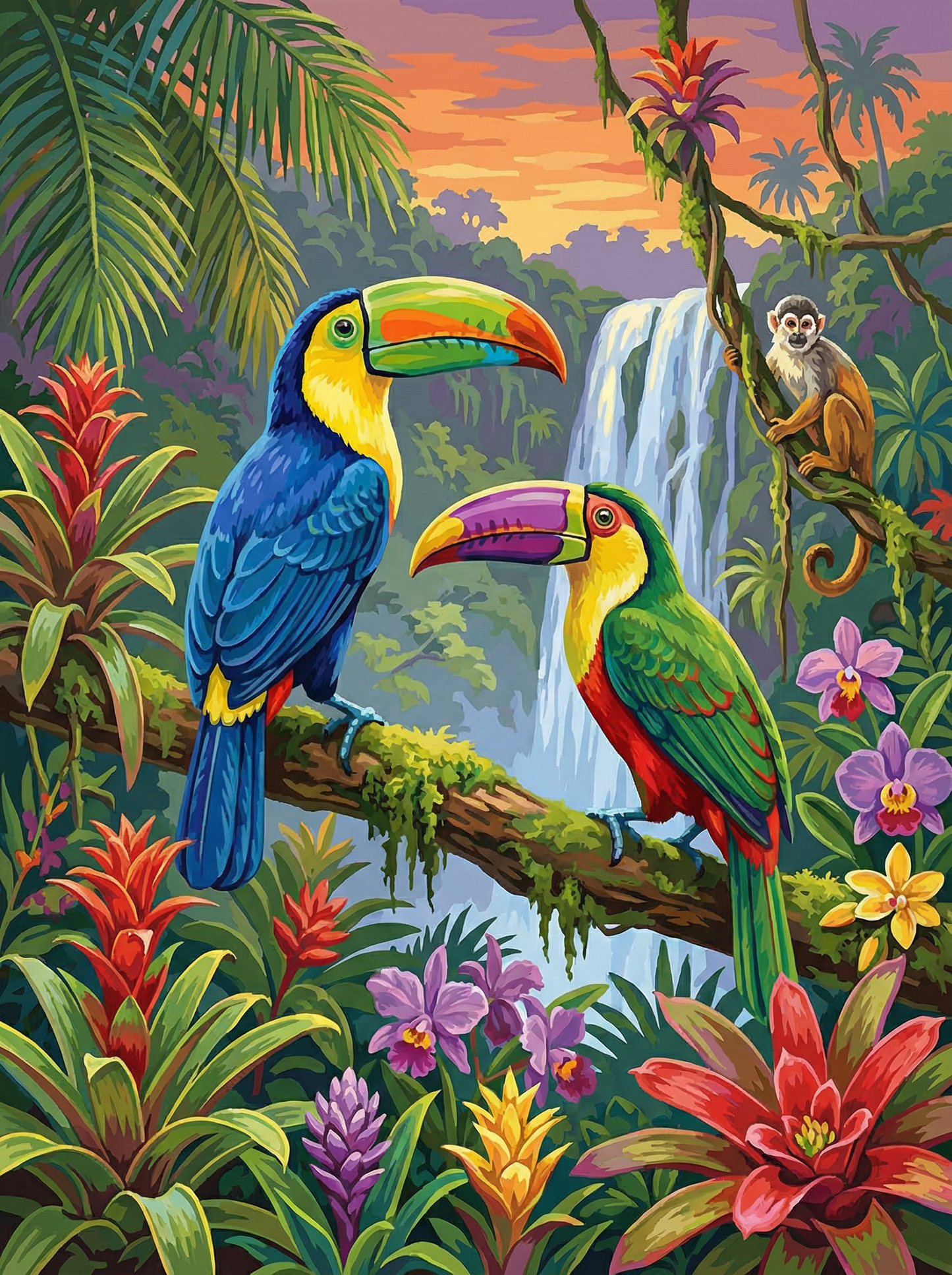 Jungle Waterfall Companions (120 Colors)