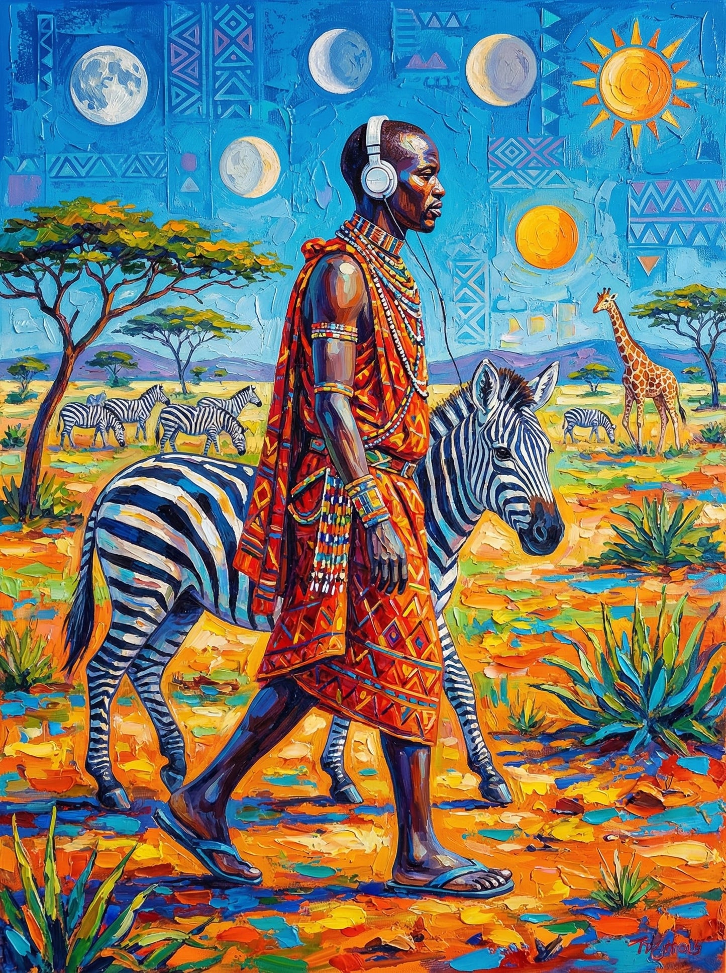 African Herder Moon Phases (80 Colors)